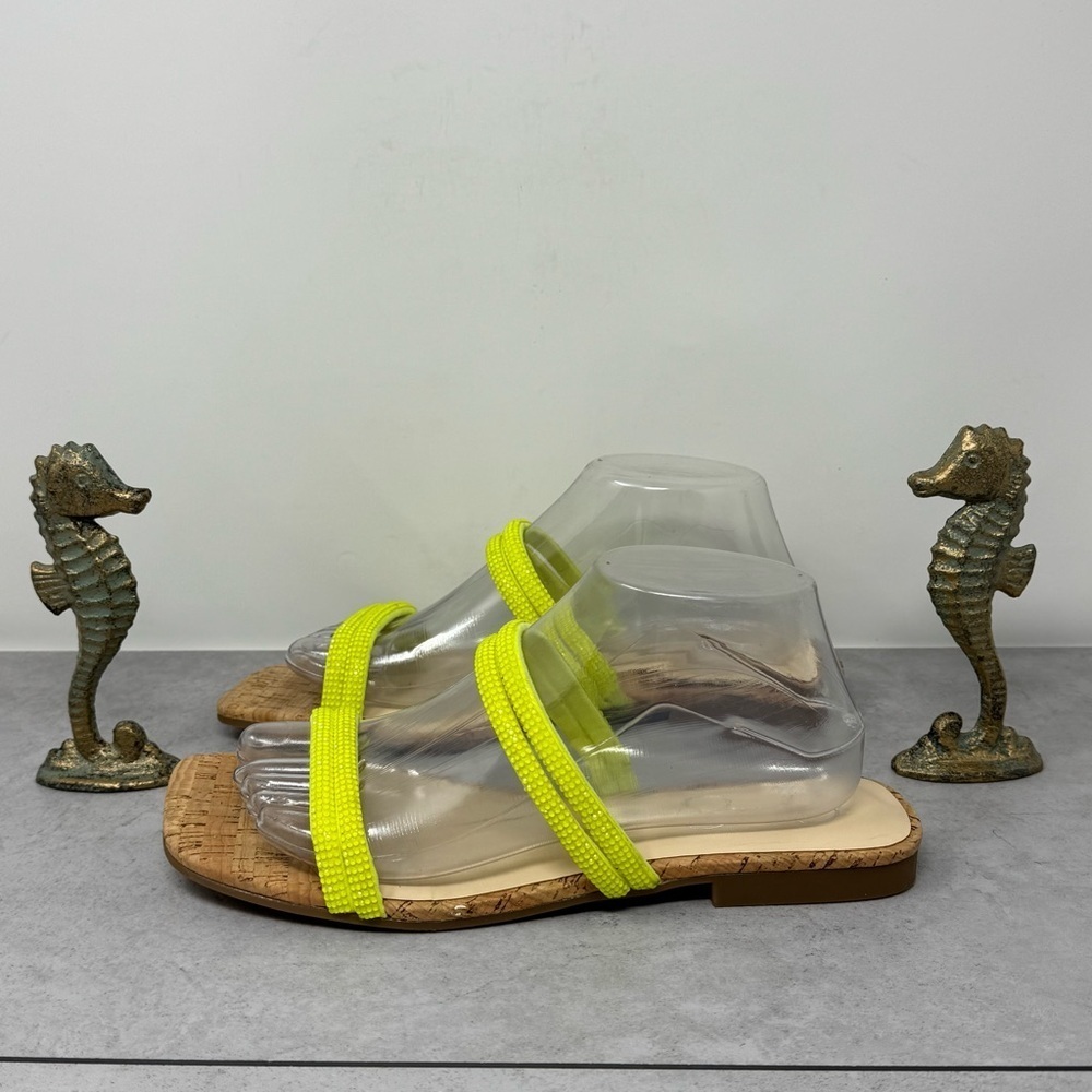 Jessica Simpson Womens Raexe Sandal Neon Yellow Size 8.5 M